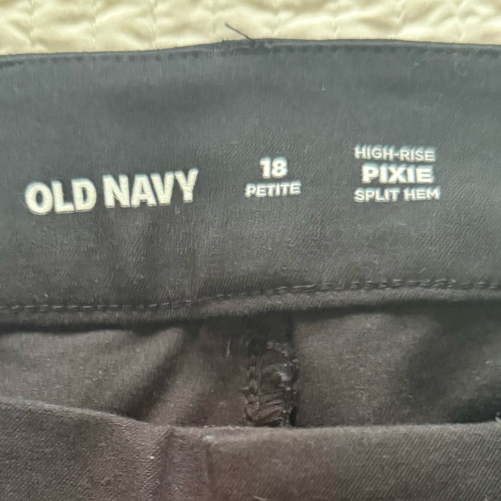 Old Navy High-Rise Black Split Hem Pixie Pants - image 3